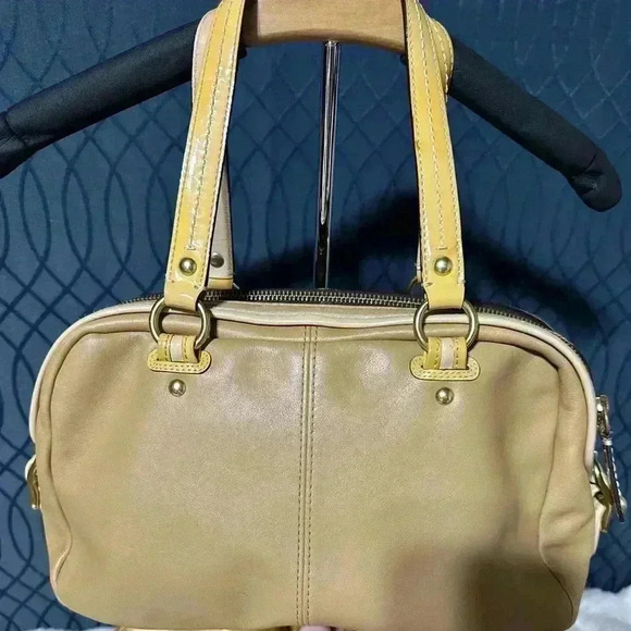 Coach Leather Bonnie Satchel Shoulder Bag  Camel Red Satin Interior 13382 - Picture 3 of 16